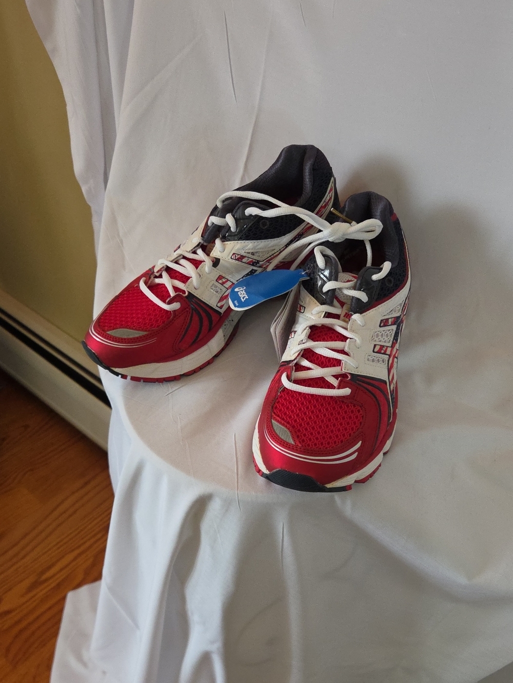 Asics Red and White Kids' Sneakers